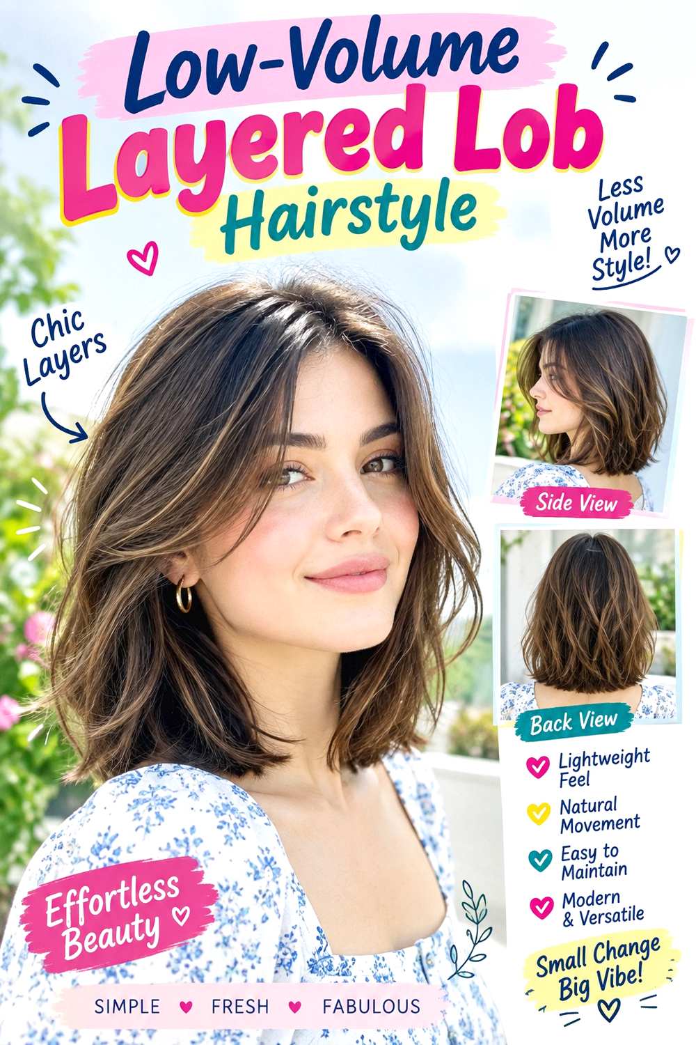 Low-Volume Layered Lob Hairstyle
