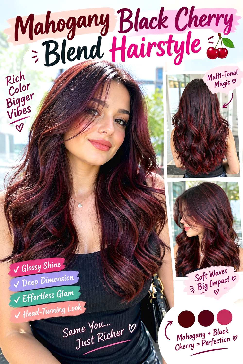 Mahogany Black Cherry Blend Hairstyle