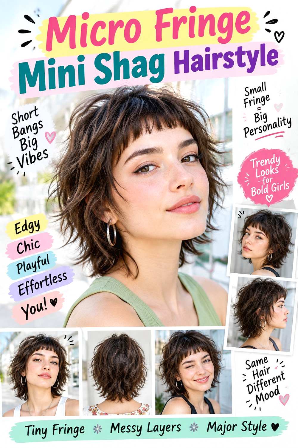 Micro Fringe Mini Shag Hairstyle