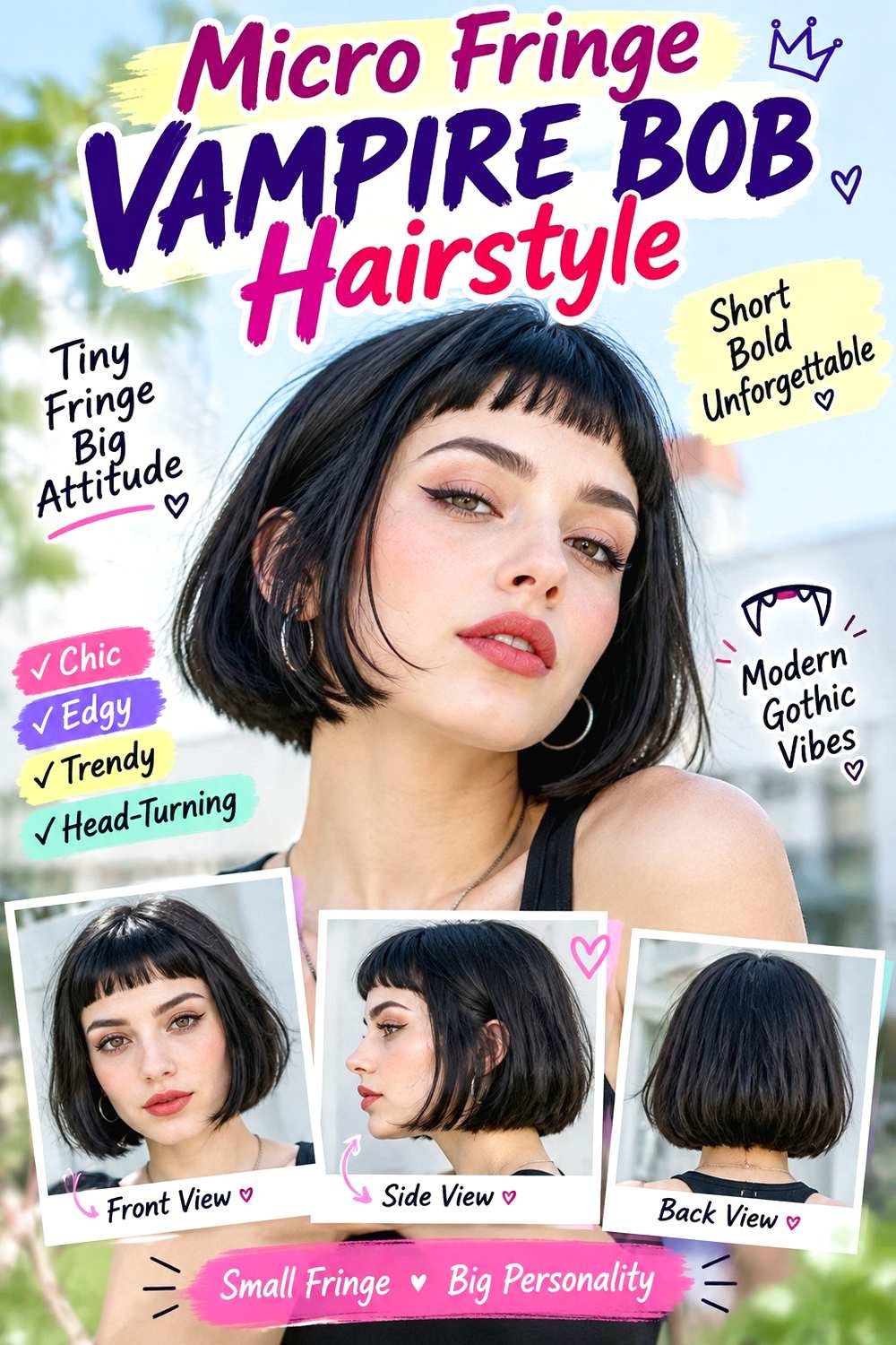 Micro Fringe Vampire Bob Hairstyle