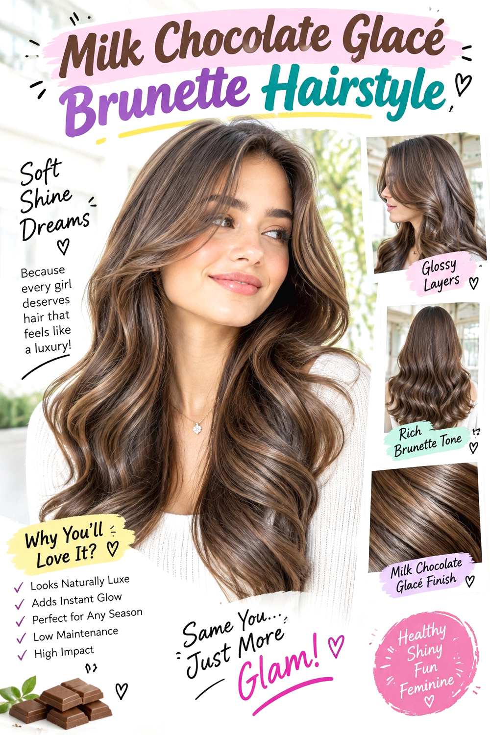 Milk Chocolate Glacé Brunette Hairstyle