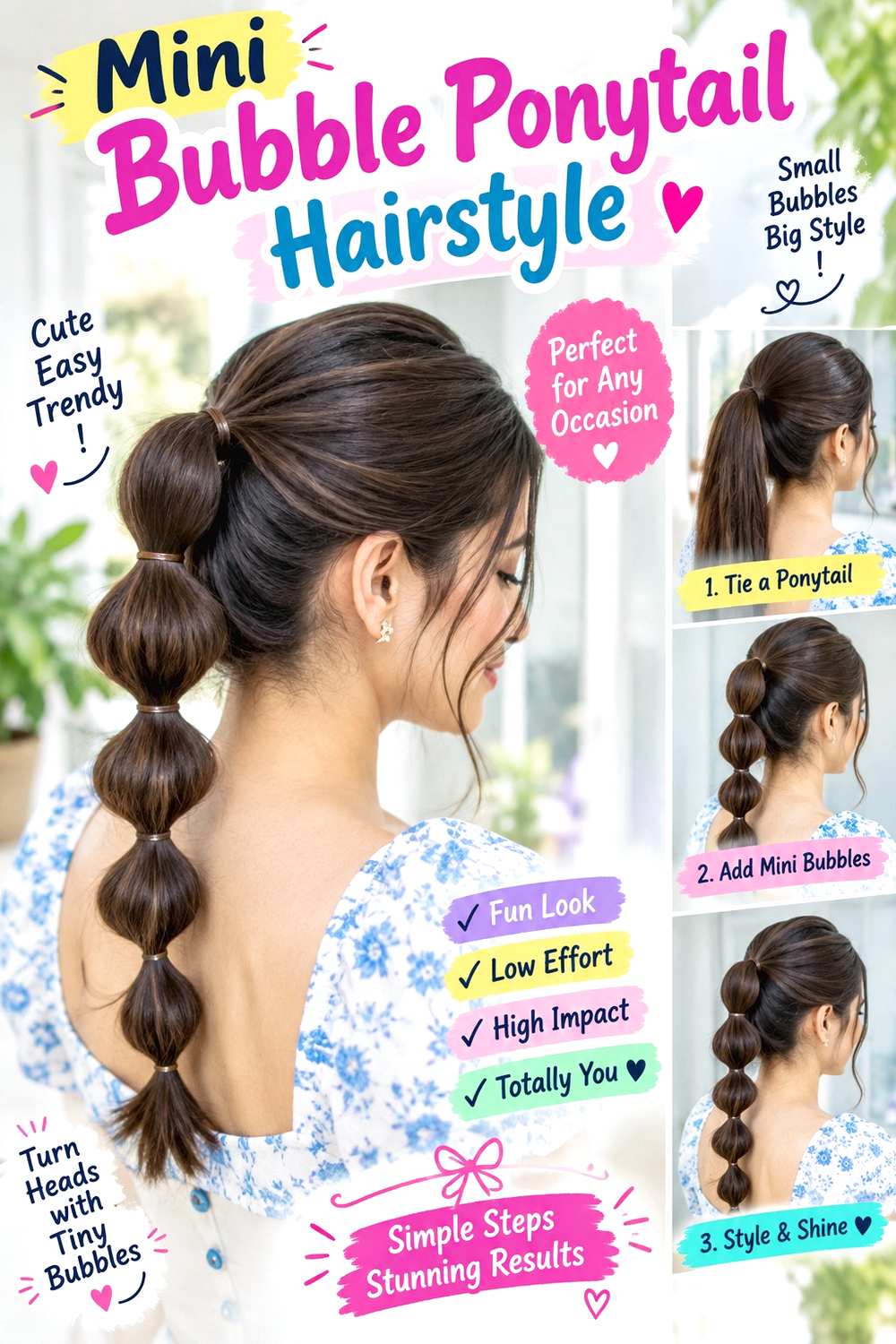 Mini Bubble Ponytail Hairstyle ()