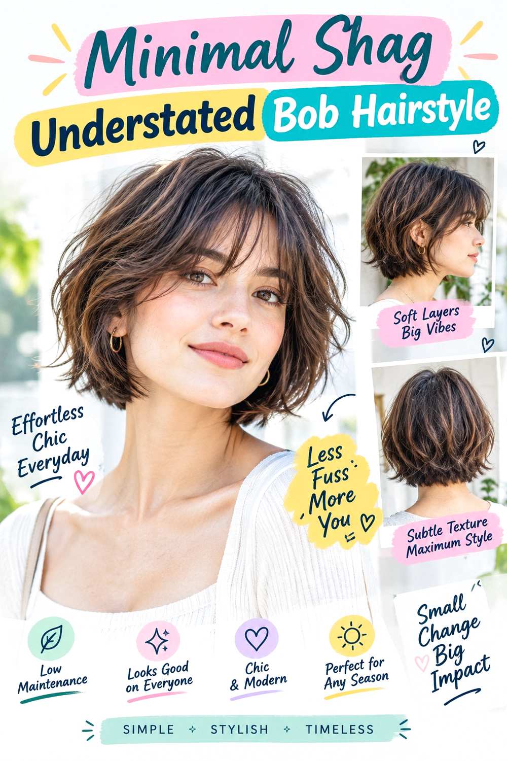 Minimal Shag Understated Bob Hairstyle