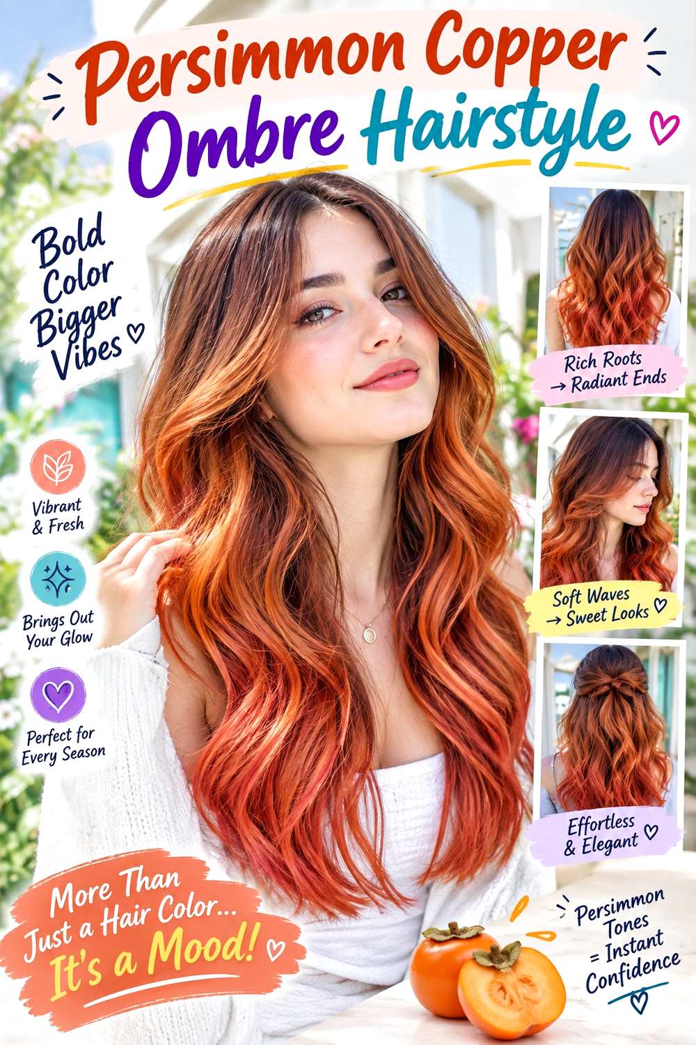Persimmon Copper Ombre Hairstyle