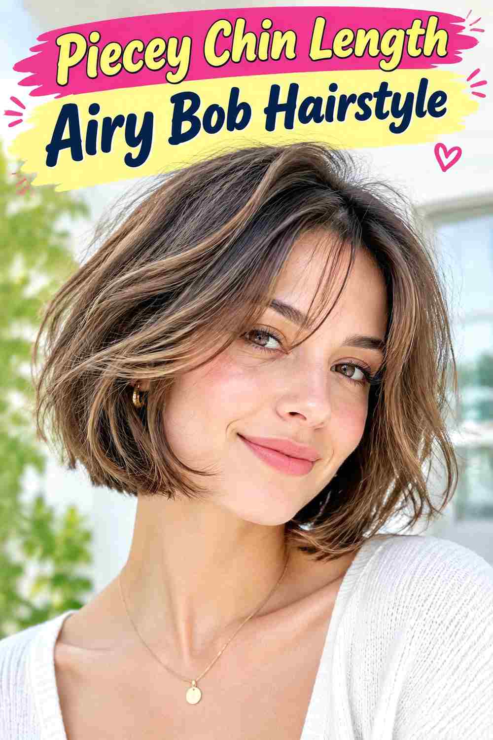 Piecey Chin Length Airy Bob Hairstyle