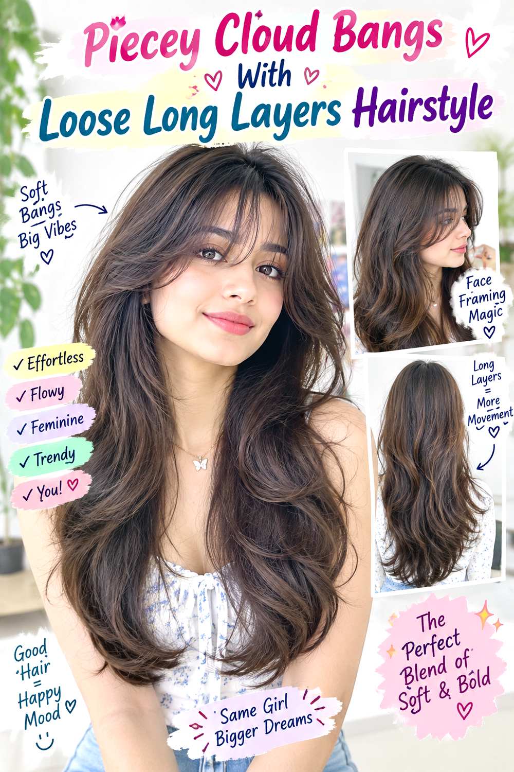Piecey Cloud Bangs With Loose Long Layers Hairstyle