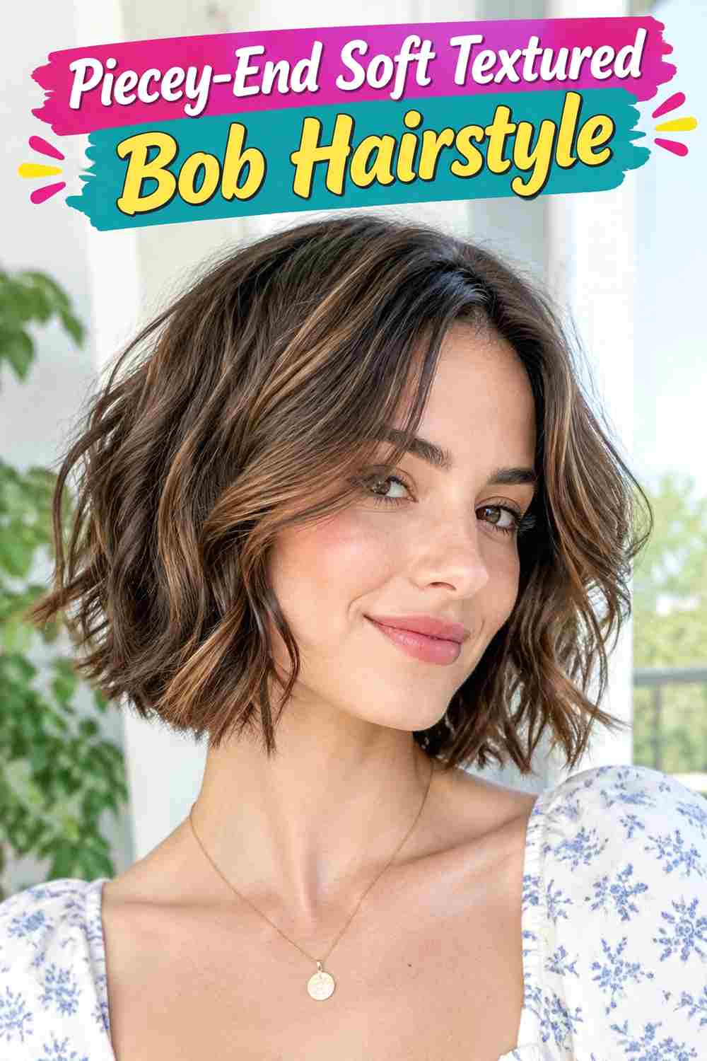 Piecey-End Soft Textured Bob Hairstyle