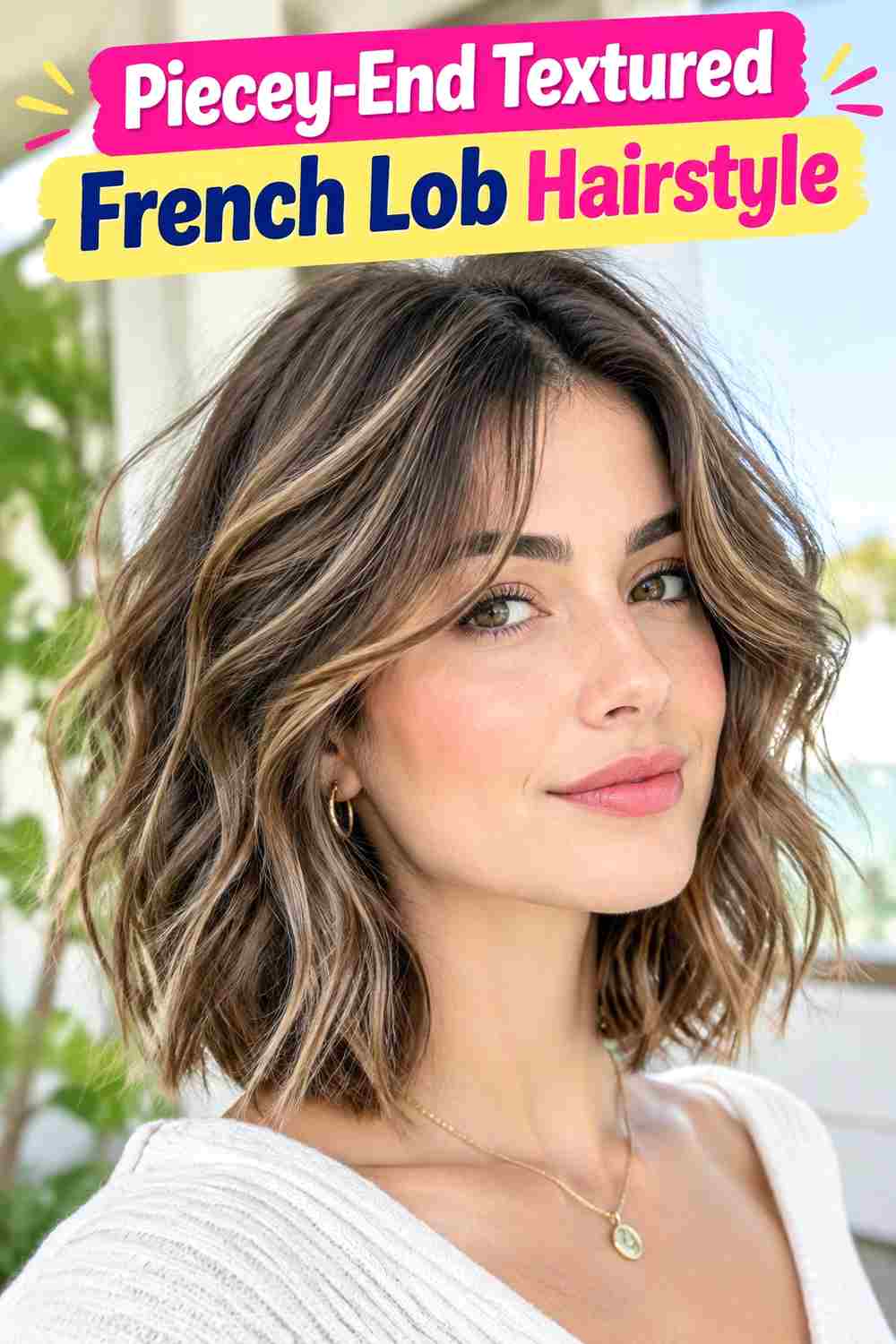 Piecey-End Textured French Lob Hairstyle