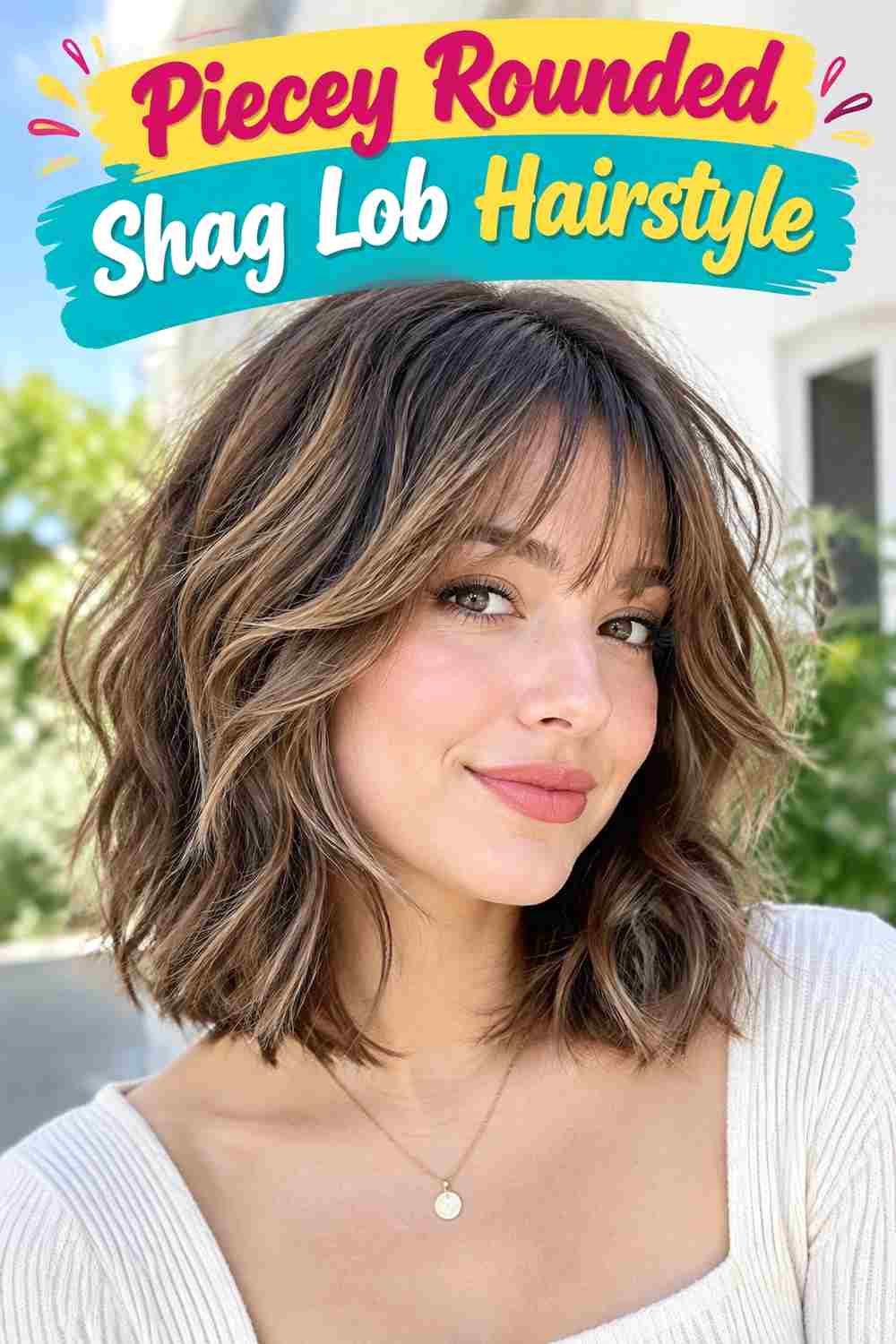Piecey Rounded Shag Lob Hairstyle