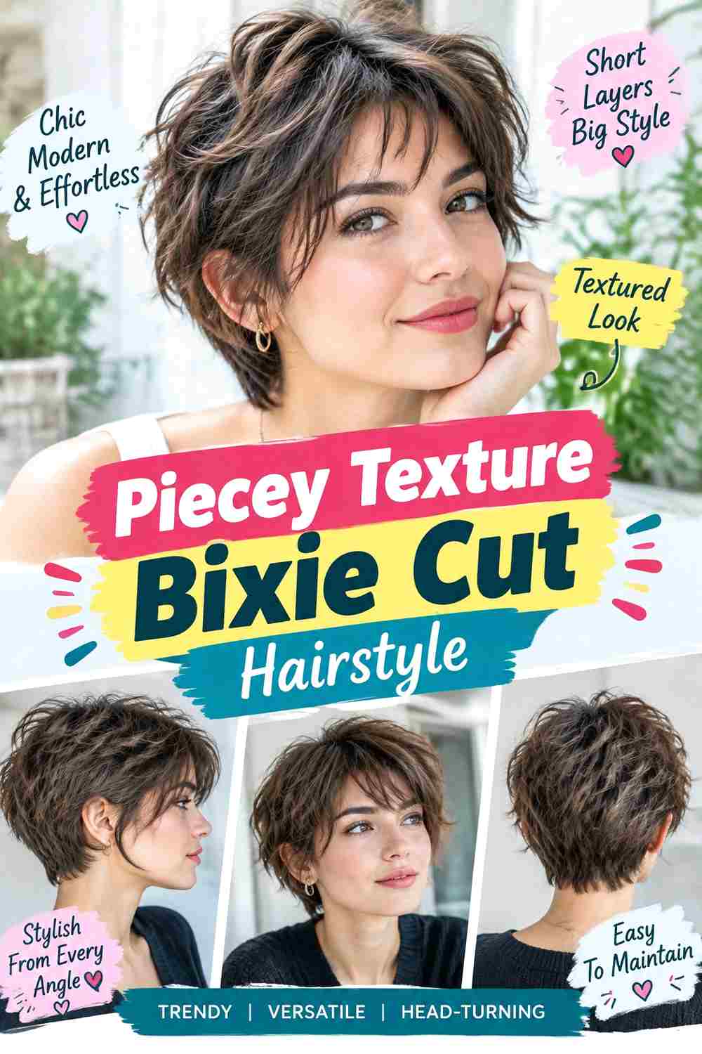Piecey Texture Bixie Cut Hairstyle
