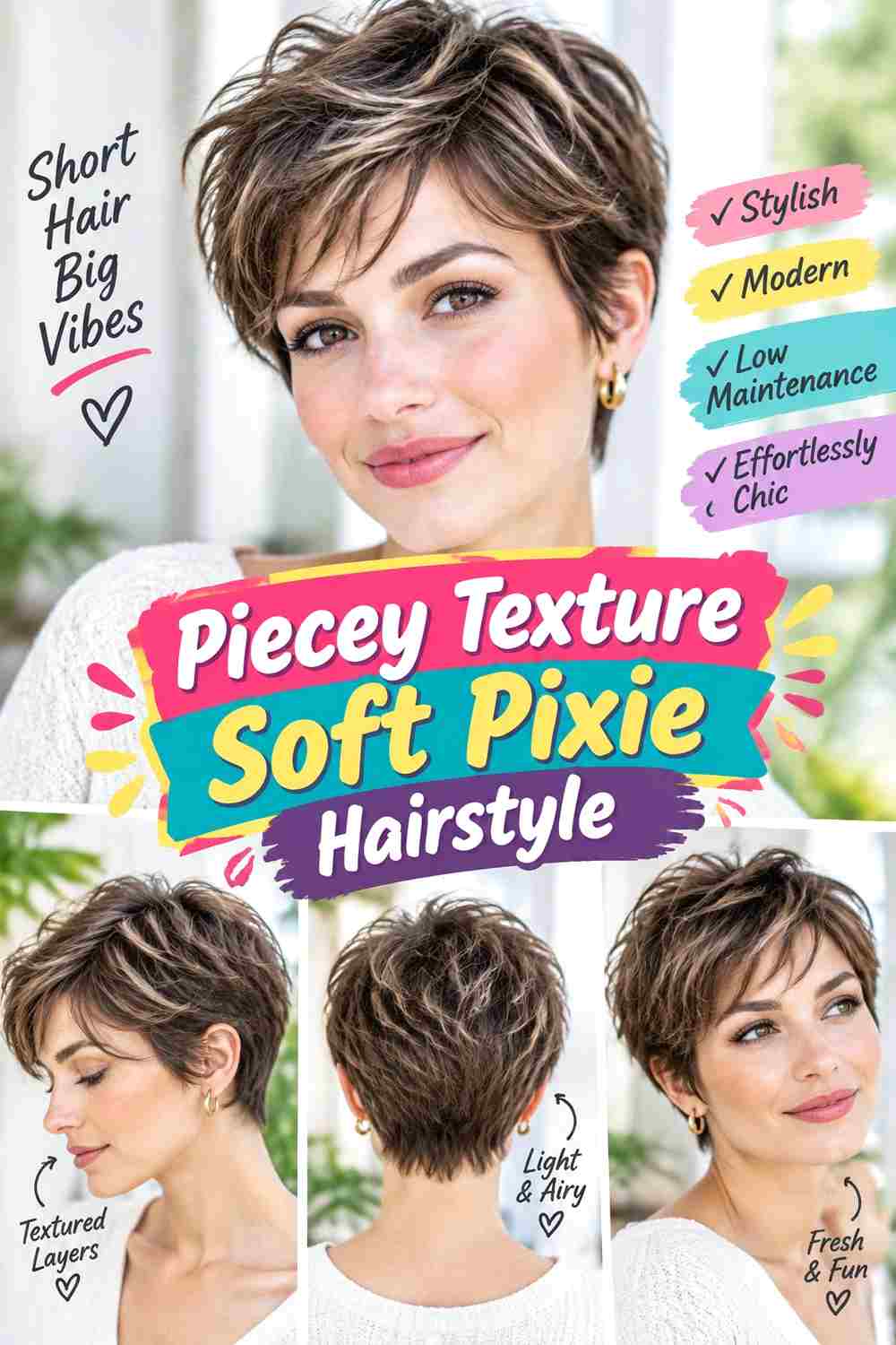Piecey Texture Soft Pixie Hairstyle