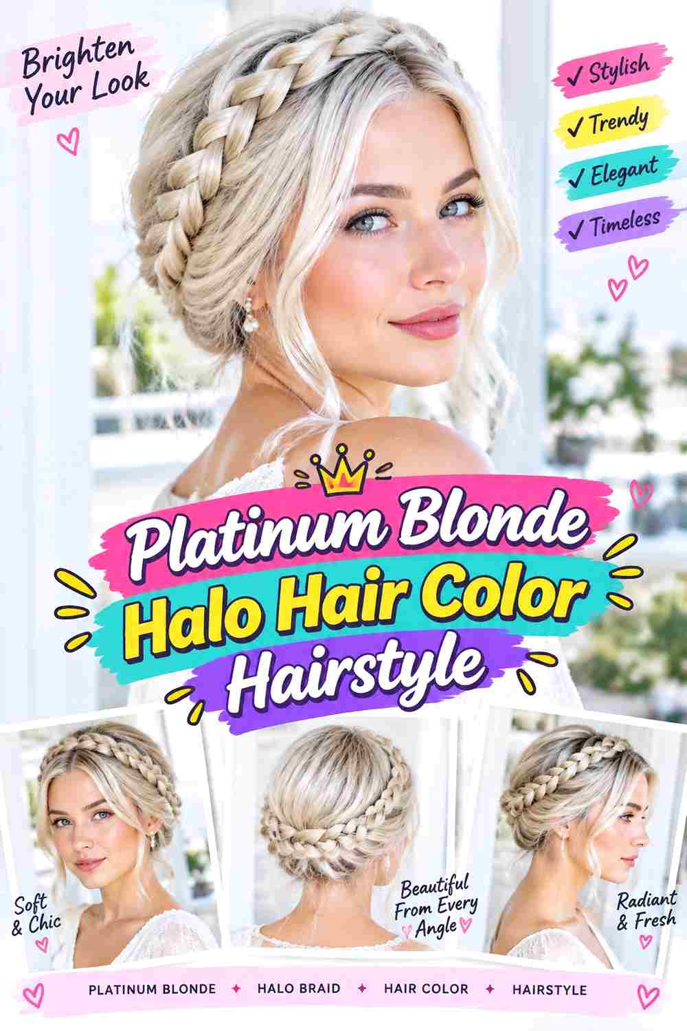 Platinum Blonde Halo Hair Color Hairstyle