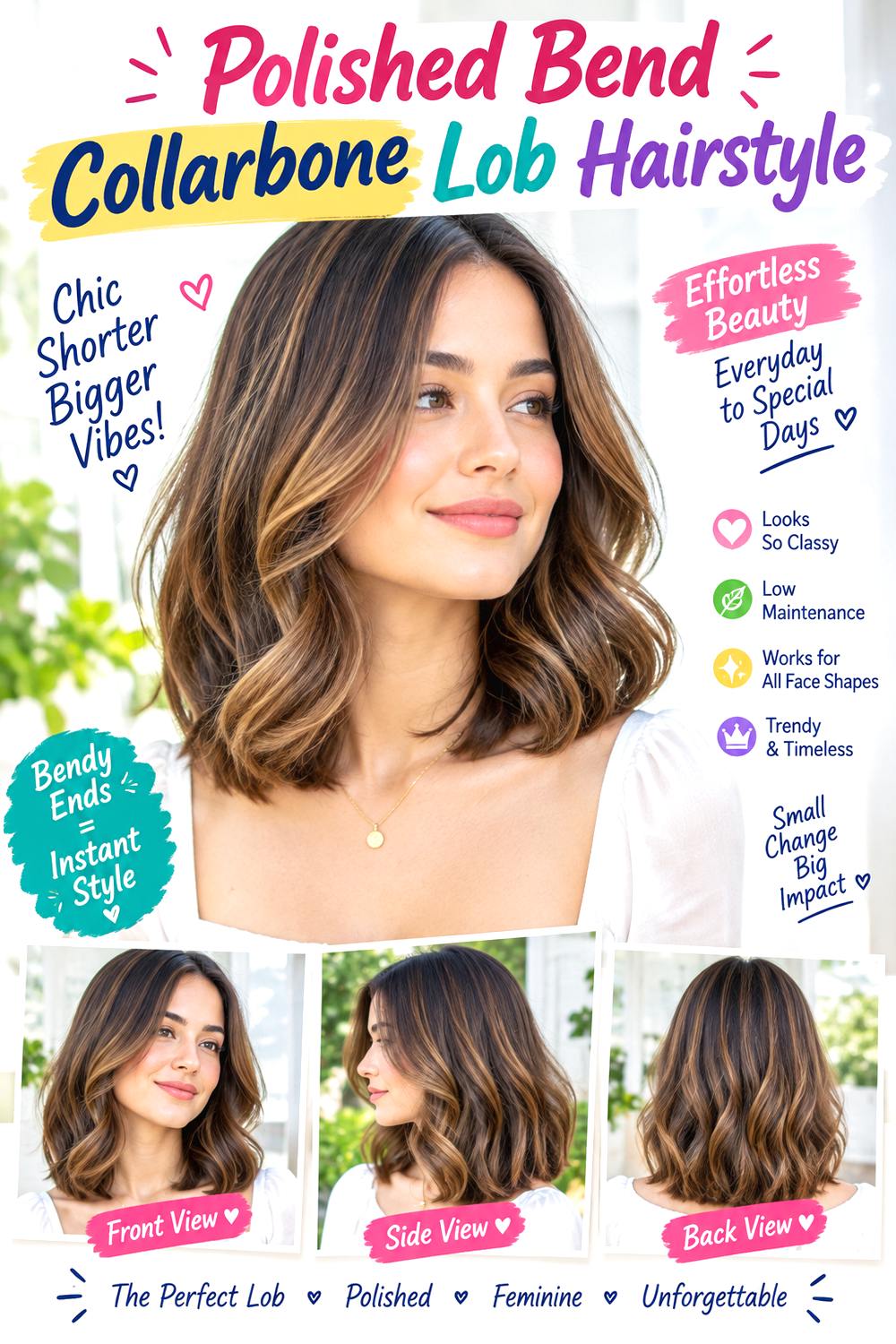 Polished Bend Collarbone Lob Hairstyle