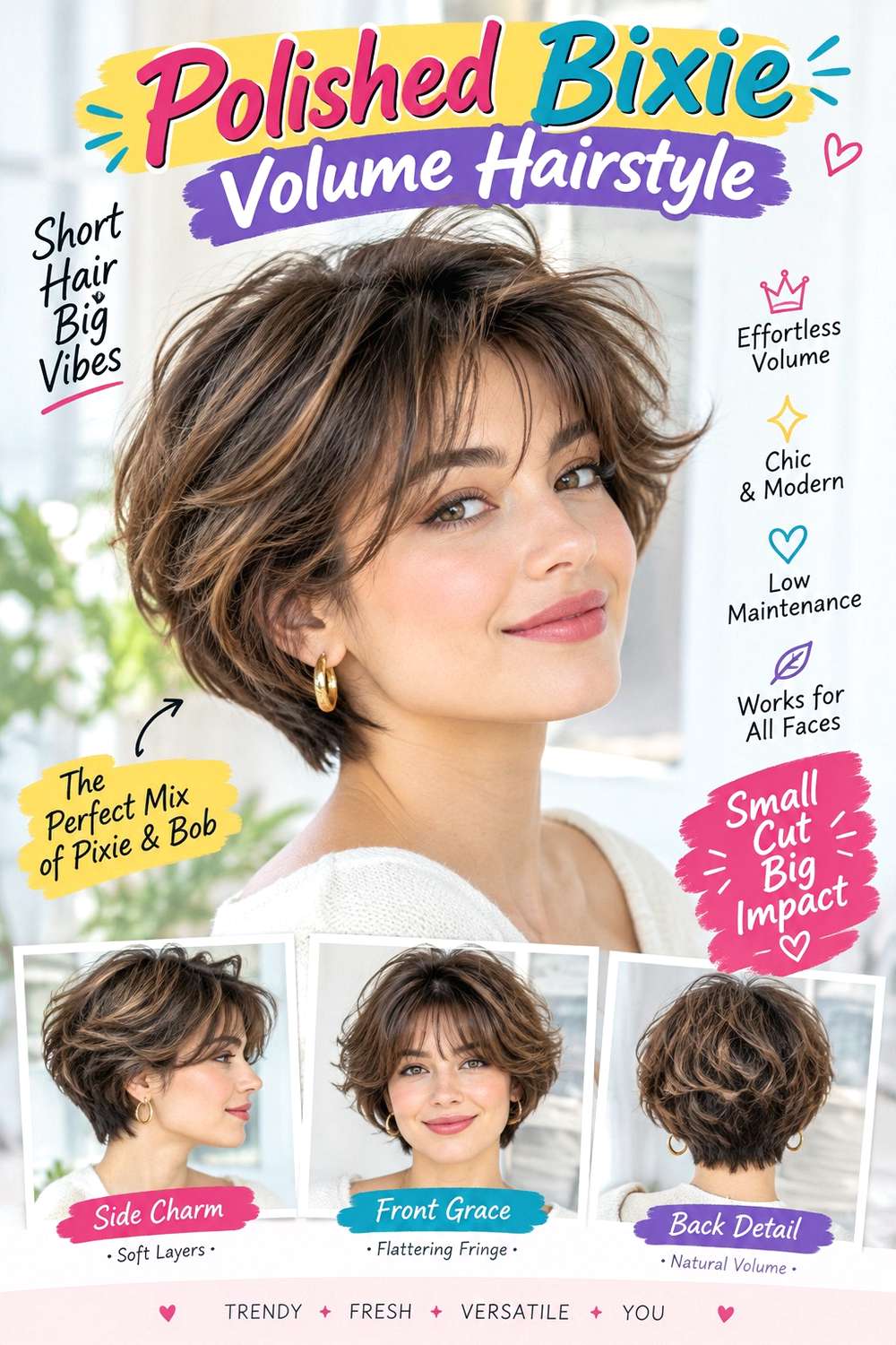 Polished Bixie Volume Hairstyle
