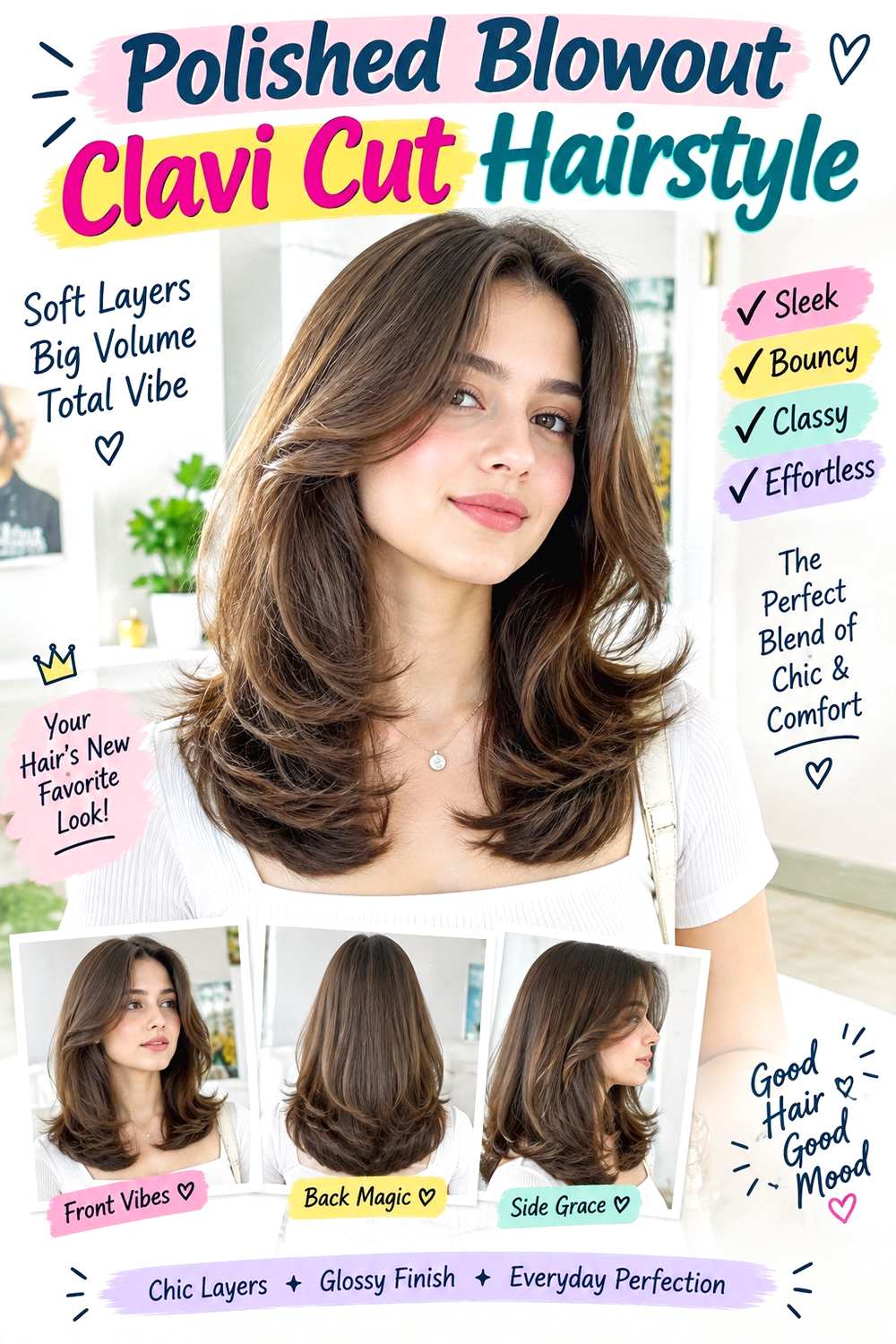 Polished Blowout Clavi Cut Hairstyle