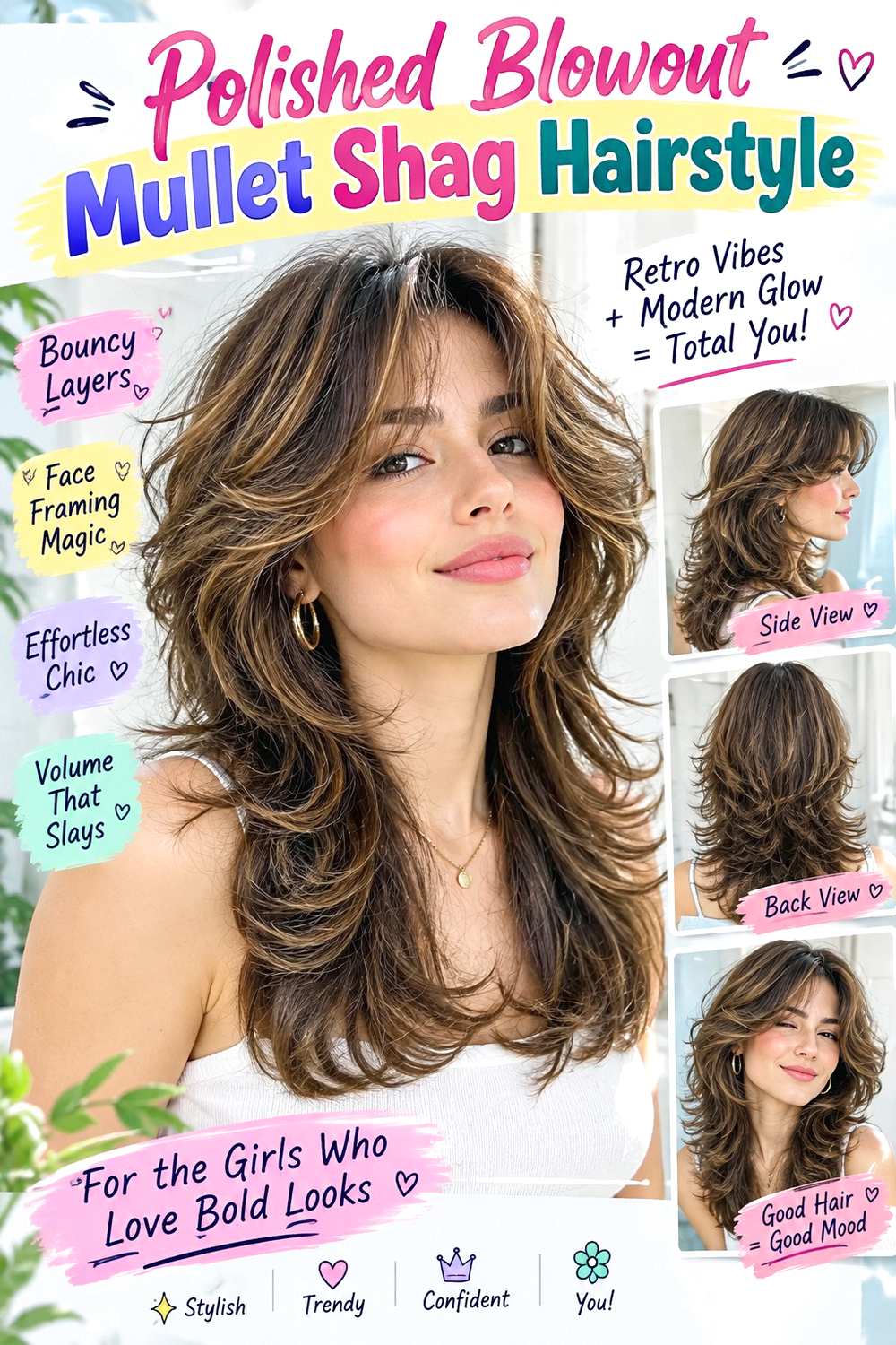 Polished Blowout Mullet Shag Hairstyle