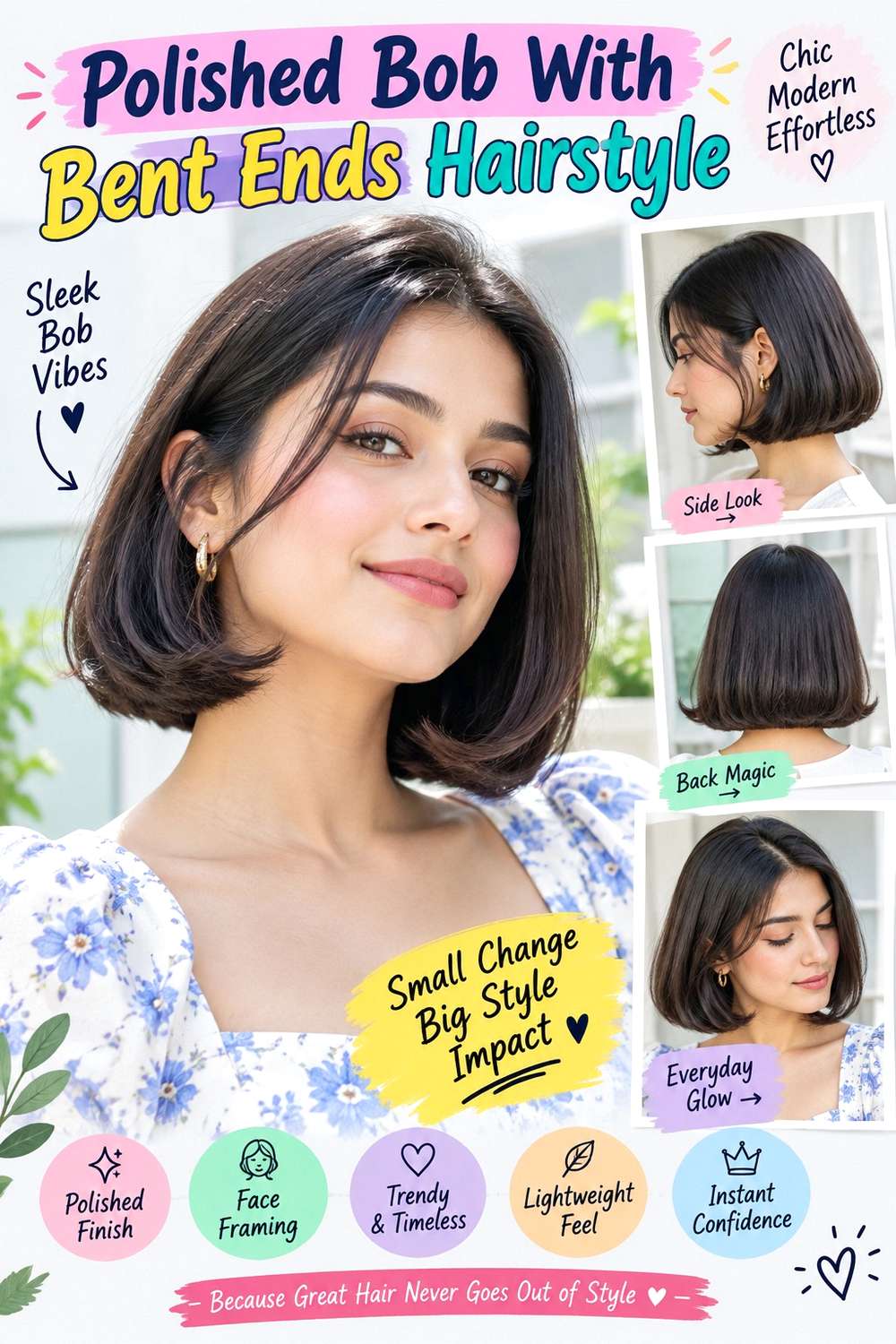 Polished Bob With Bent Ends Hairstyle