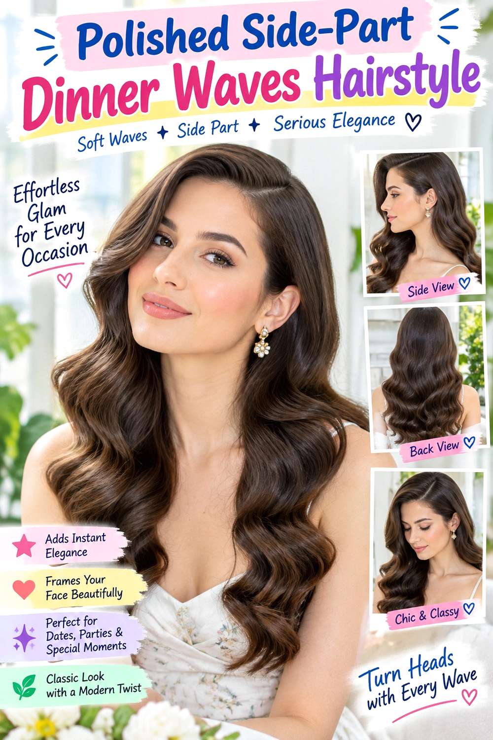 Polished Side-Part Dinner Waves Hairstyle