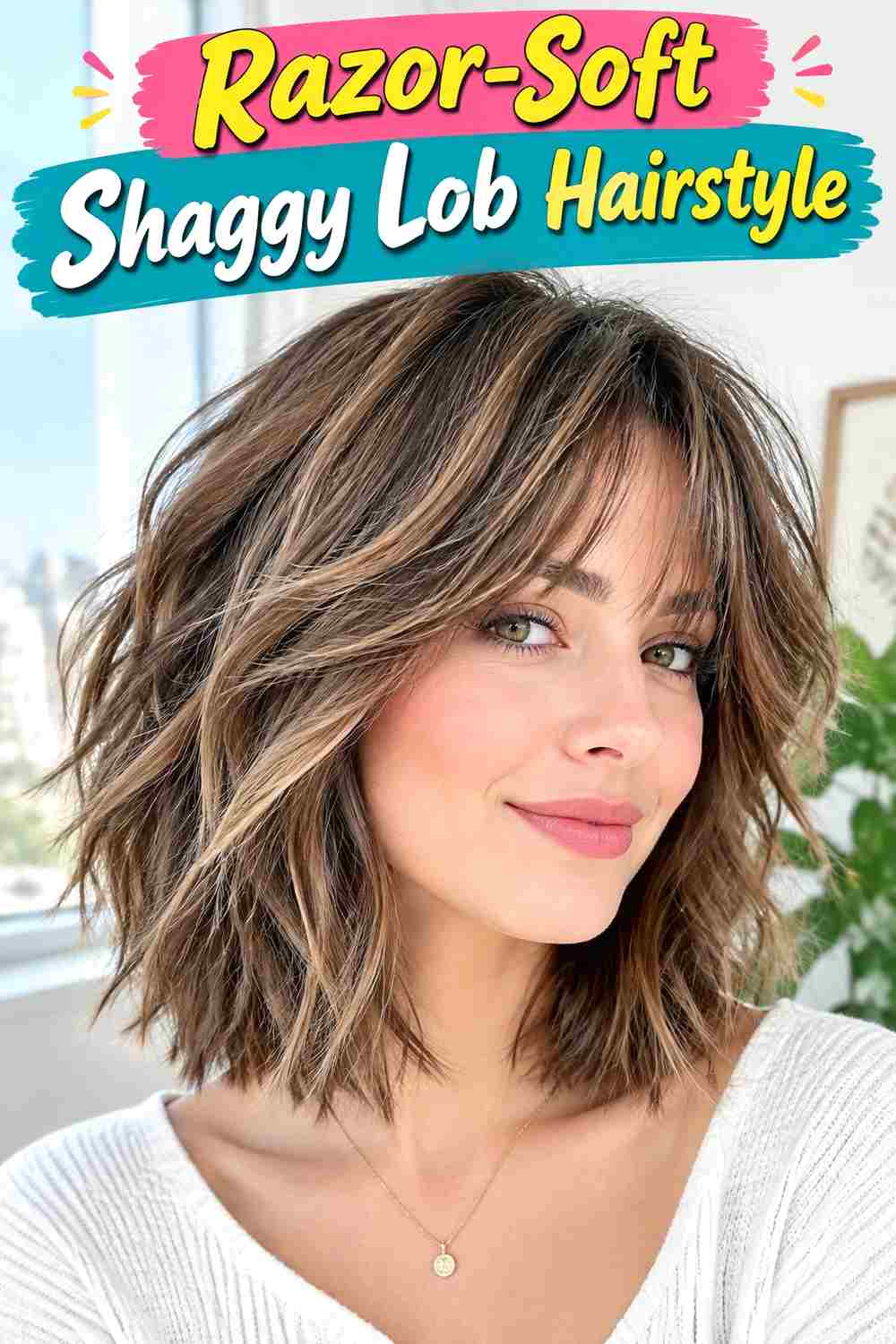 Razor-Soft Shaggy Lob Hairstyle