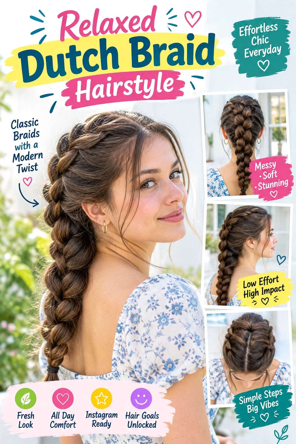 Relaxed Dutch Braid Hairstyle