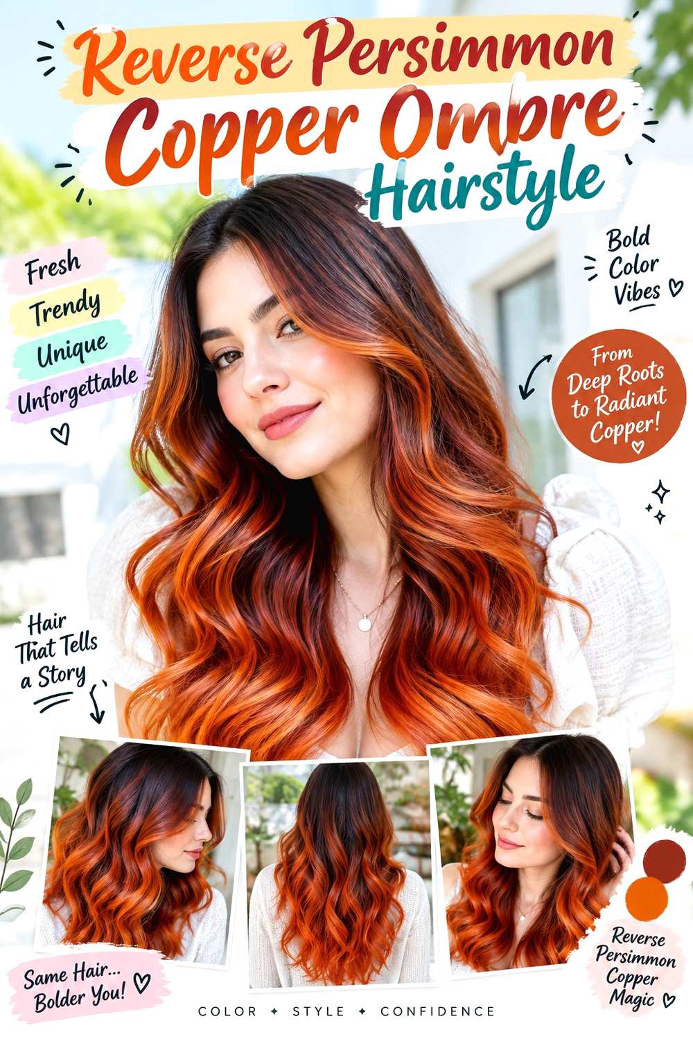 Reverse Persimmon Copper Ombre Hairstyle