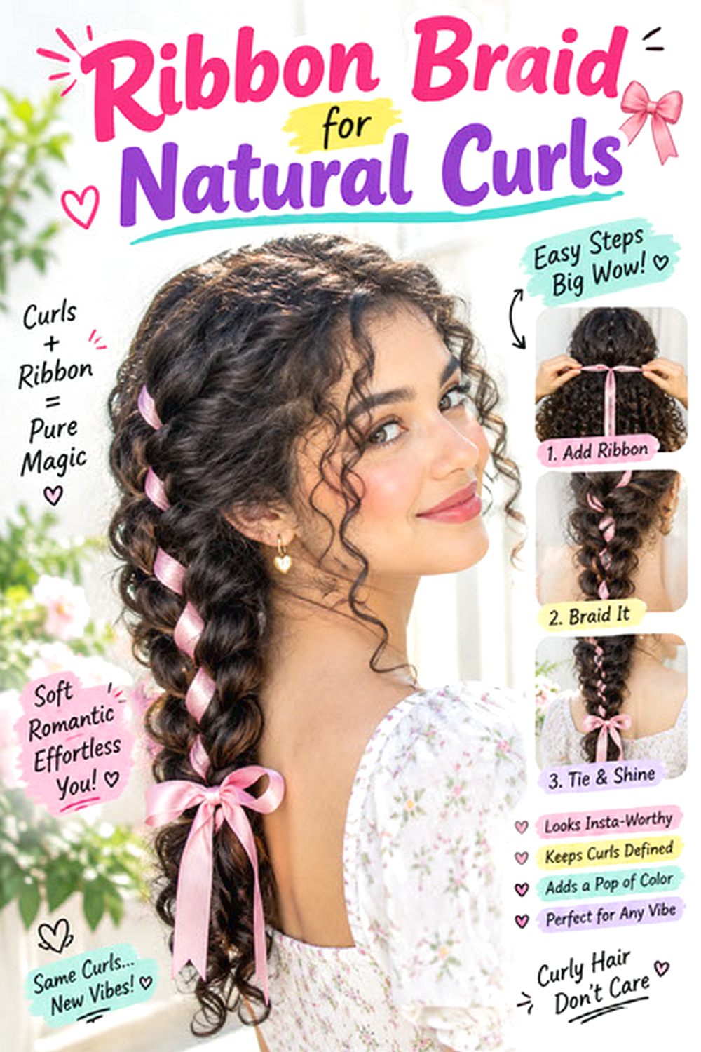 Ribbon Braid for Natural Curls hairstyle