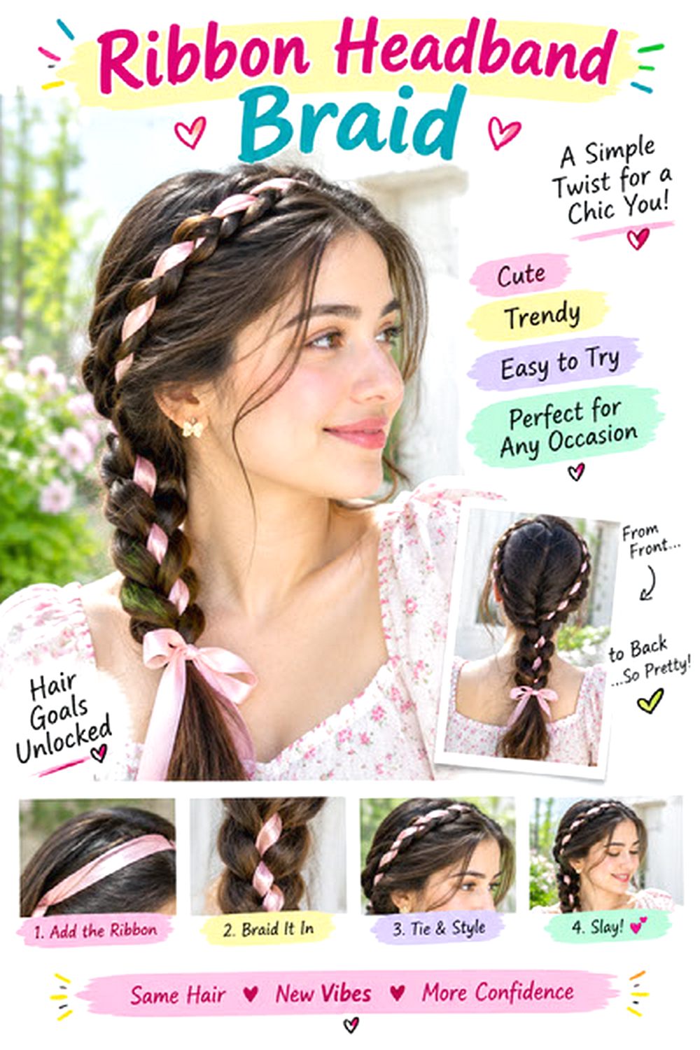 Ribbon Headband Braid hairstyle