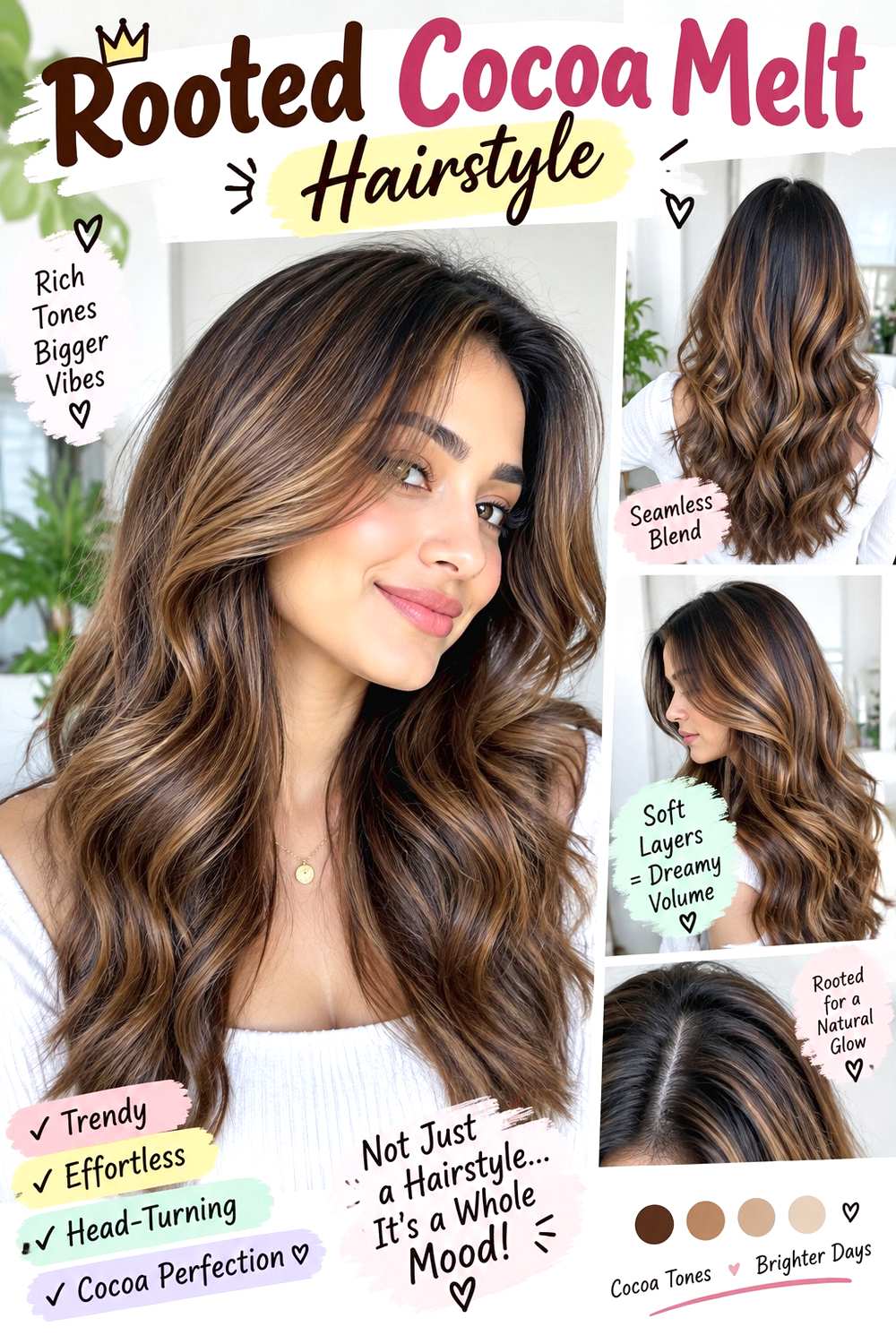 Rooted Cocoa Melt Hairstyle