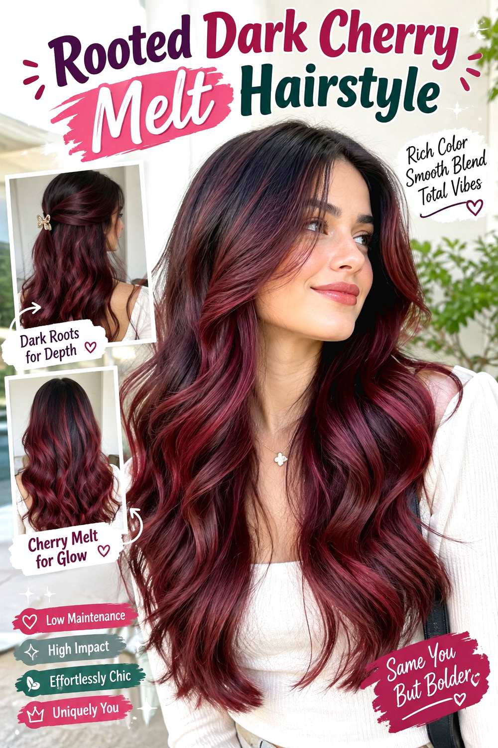 Rooted Dark Cherry Melt Hairstyle