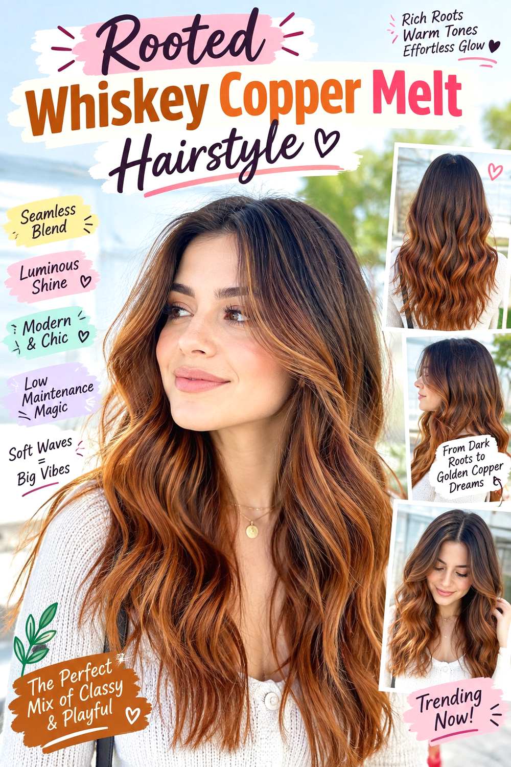 Rooted Whiskey Copper Melt Hairstyle