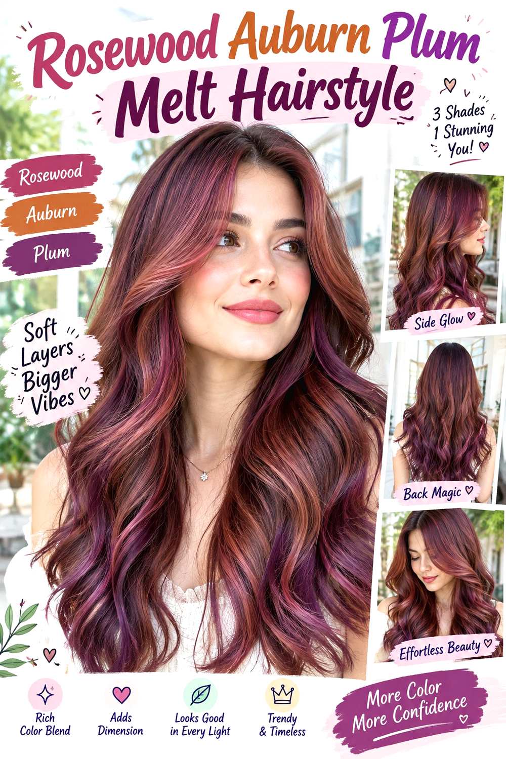 Rosewood Auburn Plum Melt Hairstyle