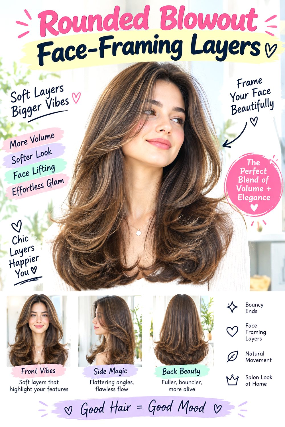 Rounded Blowout Face-Framing Layers Hairstyle