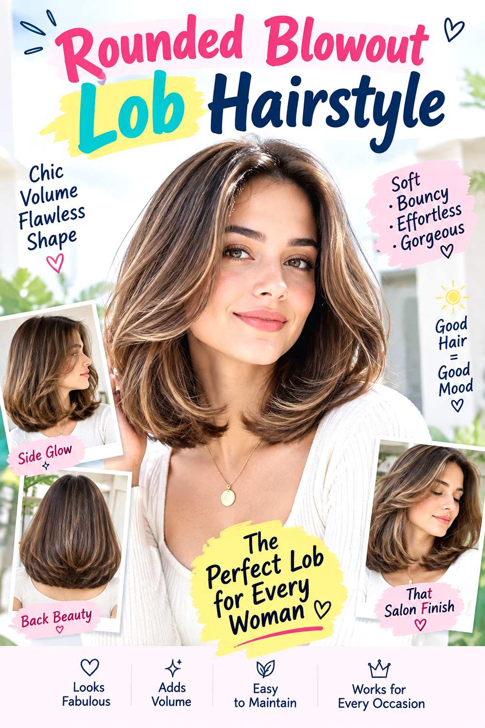 Rounded Blowout Lob Hairstyle