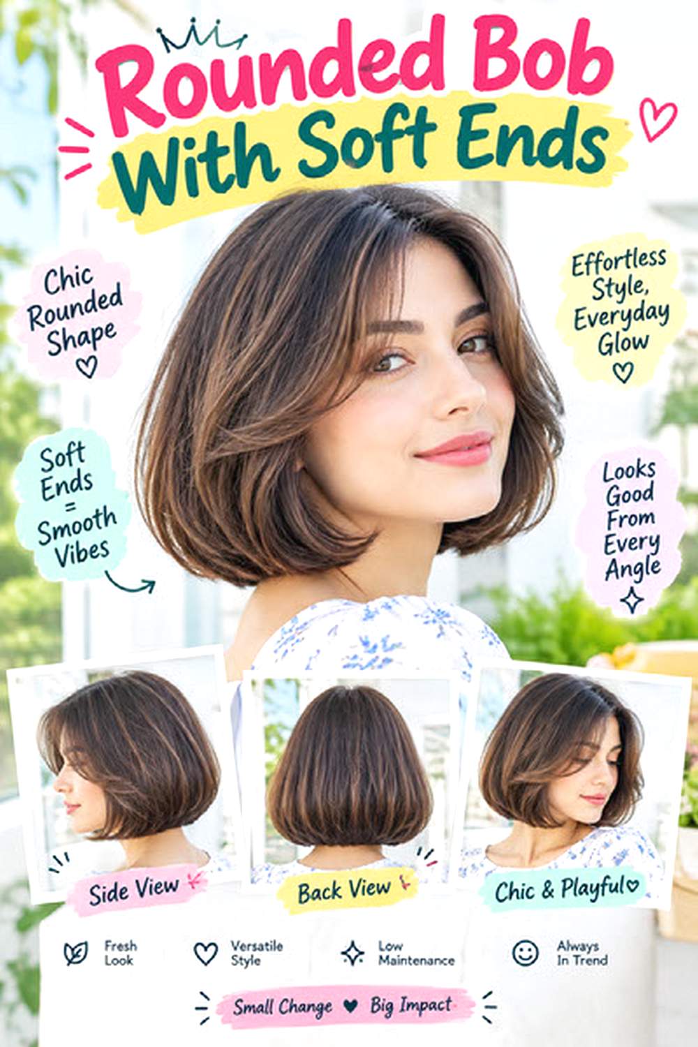 Rounded Bob With Soft Ends