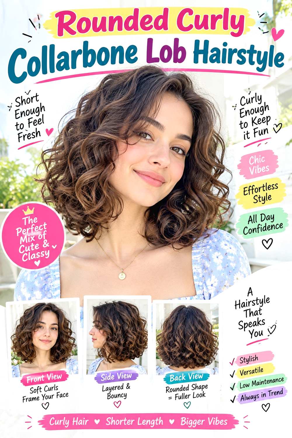 Rounded Curly Collarbone Lob Hairstyle