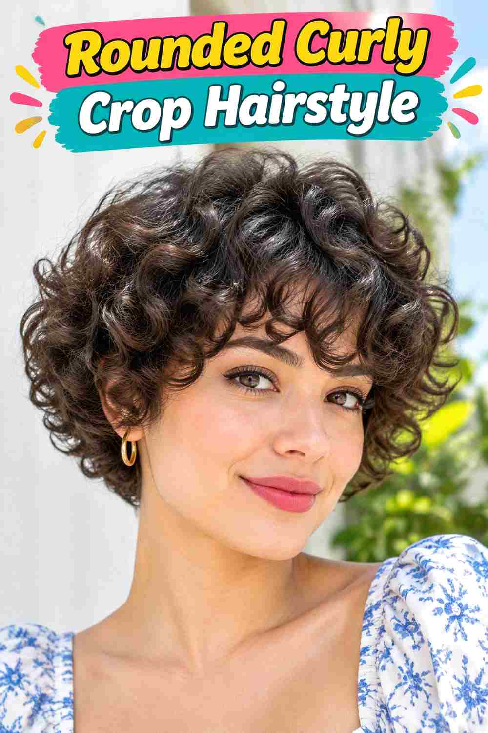 Rounded Curly Crop Hairstyle