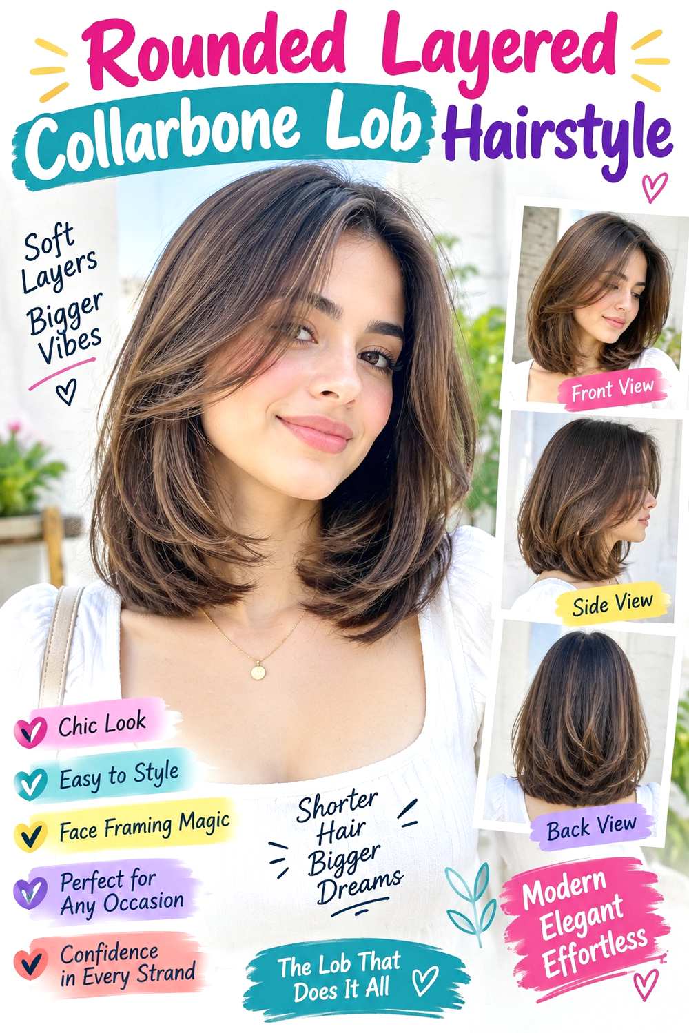 Rounded Layered Collarbone Lob Hairstyle
