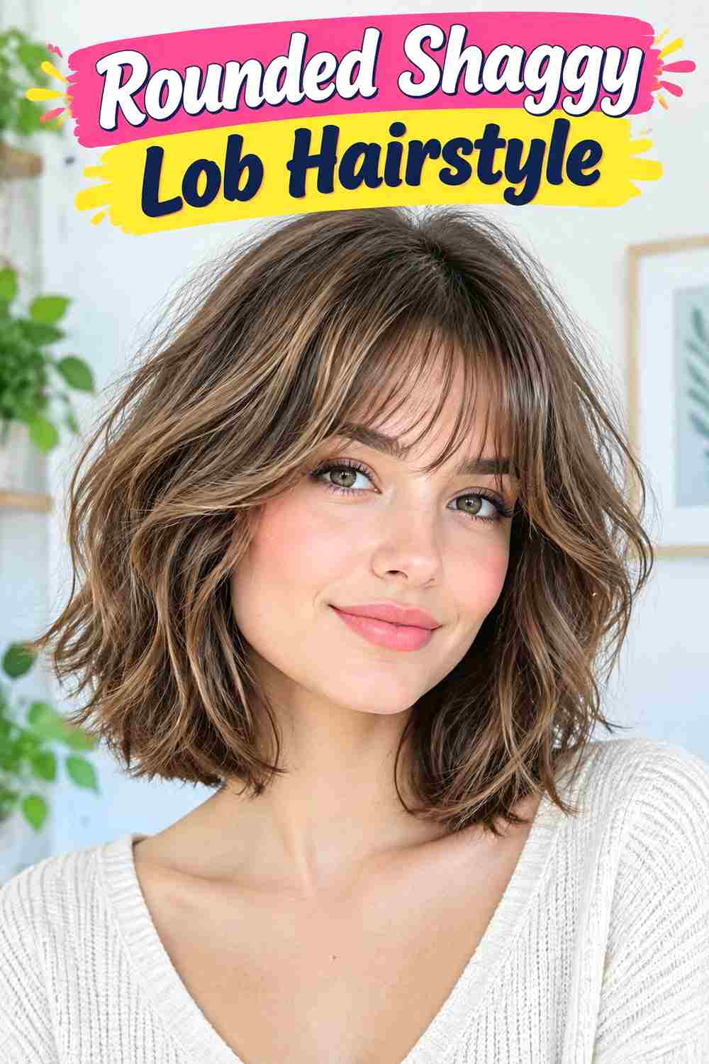 Rounded Shaggy Lob Hairstyle