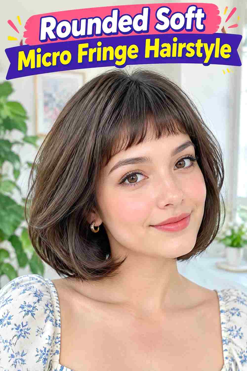 Rounded Soft Micro Fringe Hairstyle