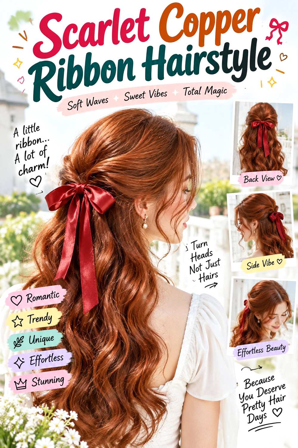 Scarlet Copper Ribbon Hairstyle