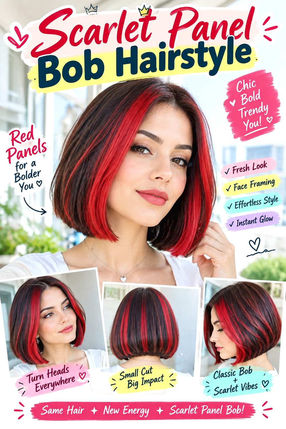 Scarlet Panel Bob Hairstyle ()