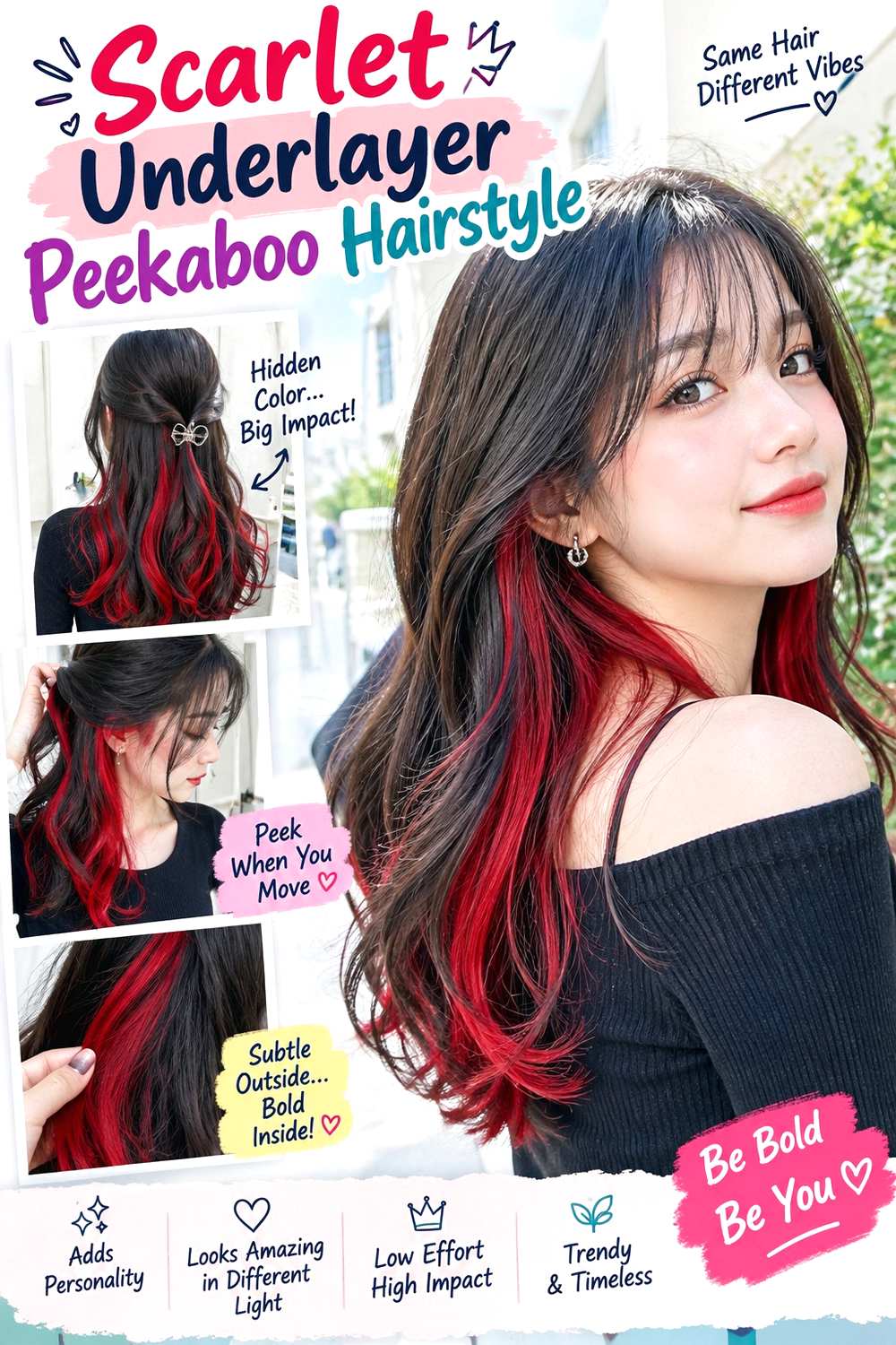 Scarlet Underlayer Peekaboo Hairstyle ()