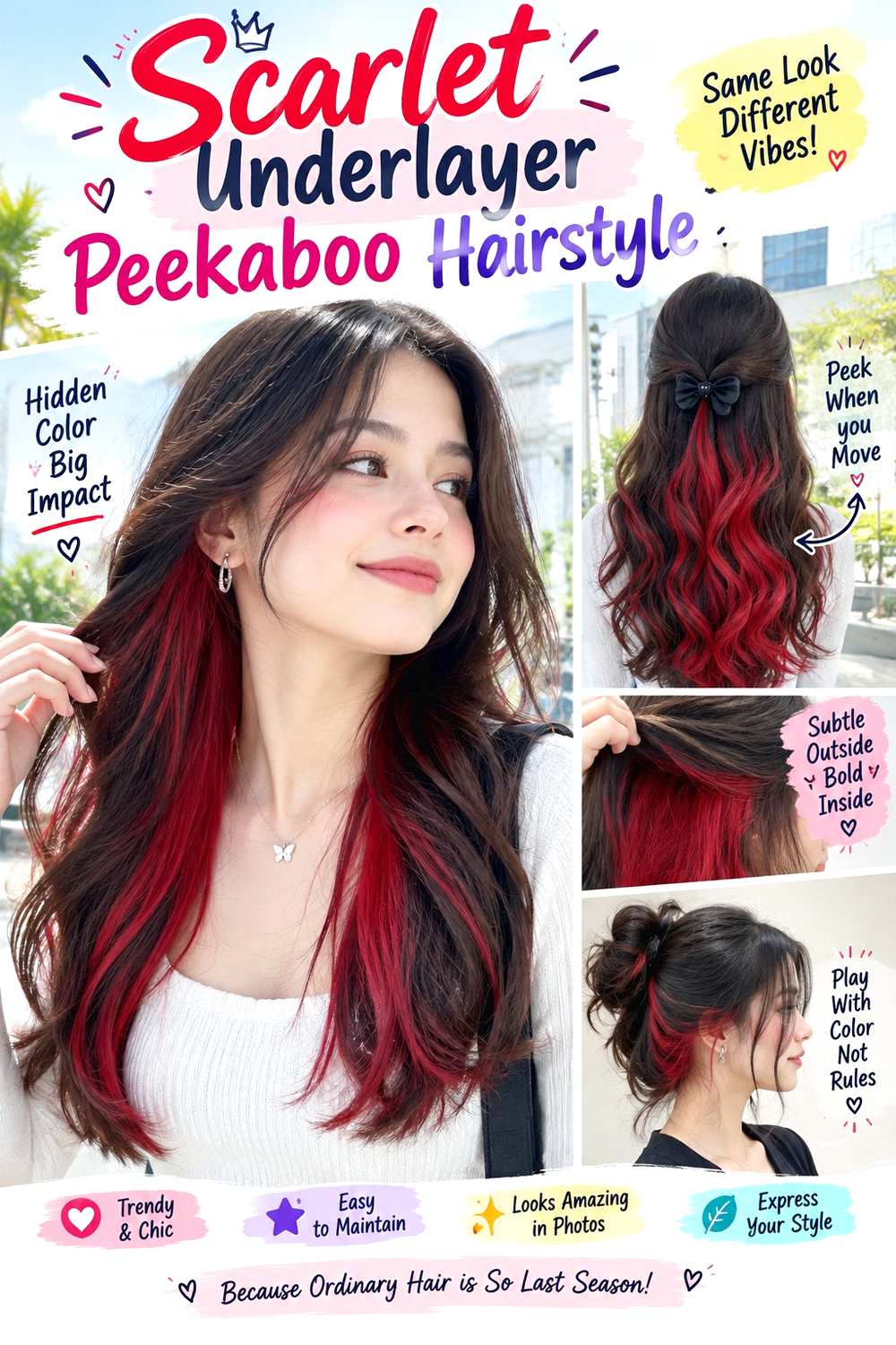 Scarlet Underlayer Peekaboo Hairstyle