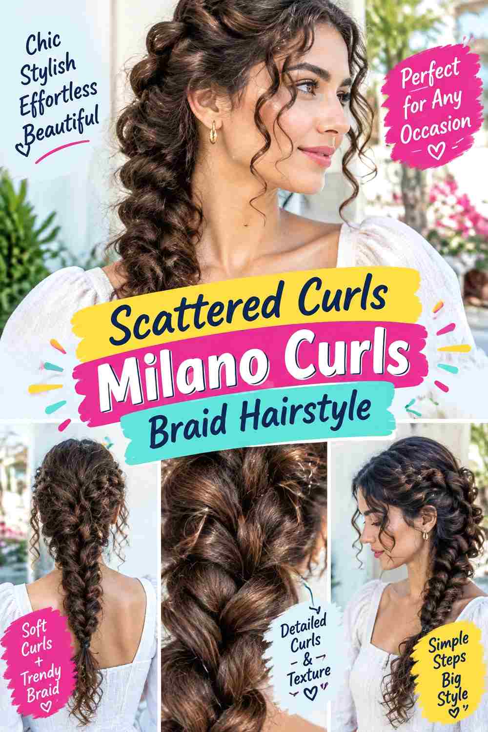 Scattered Curls Milano Curls Braid Hairstyle