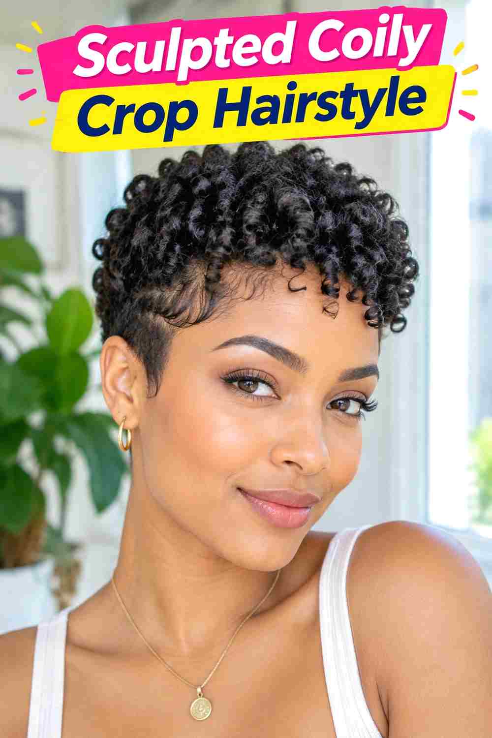 Sculpted Coily Crop Hairstyle
