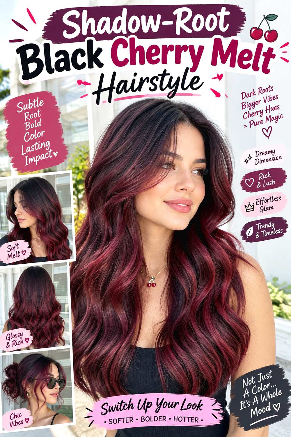 Shadow-Root Black Cherry Melt Hairstyle