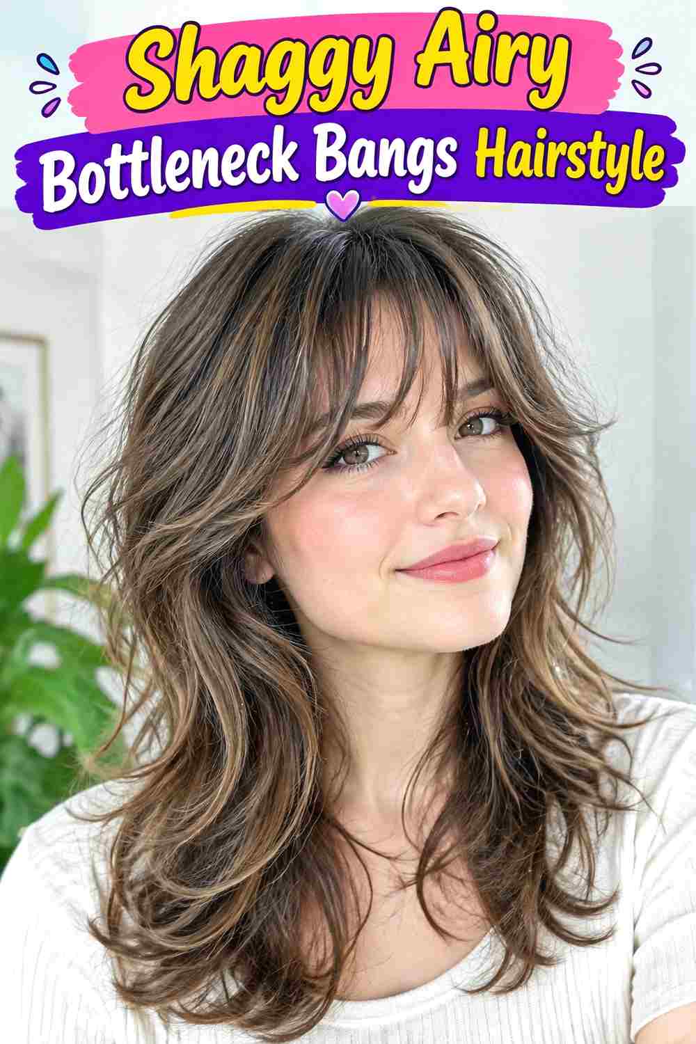 Shaggy Airy Bottleneck Bangs Hairstyle