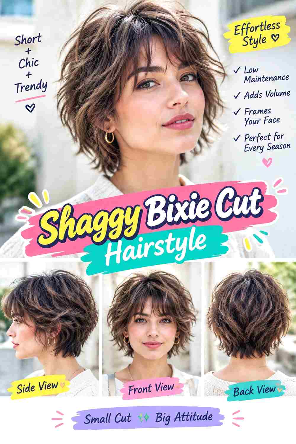 Shaggy Bixie Cut Hairstyle