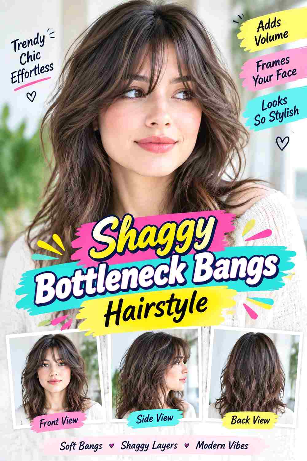 Shaggy Bottleneck Bangs Hairstyle