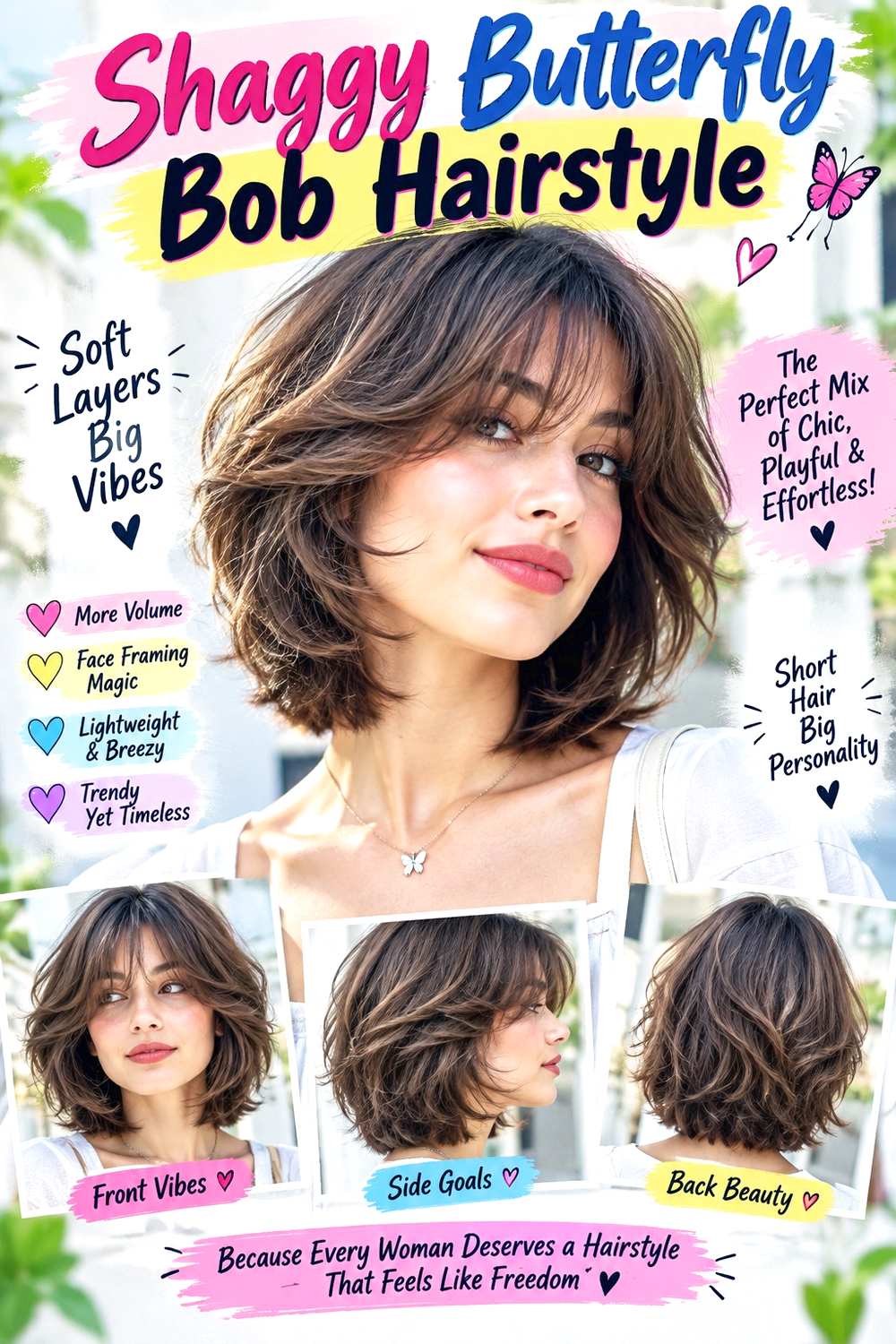 Shaggy Butterfly Bob Hairstyle